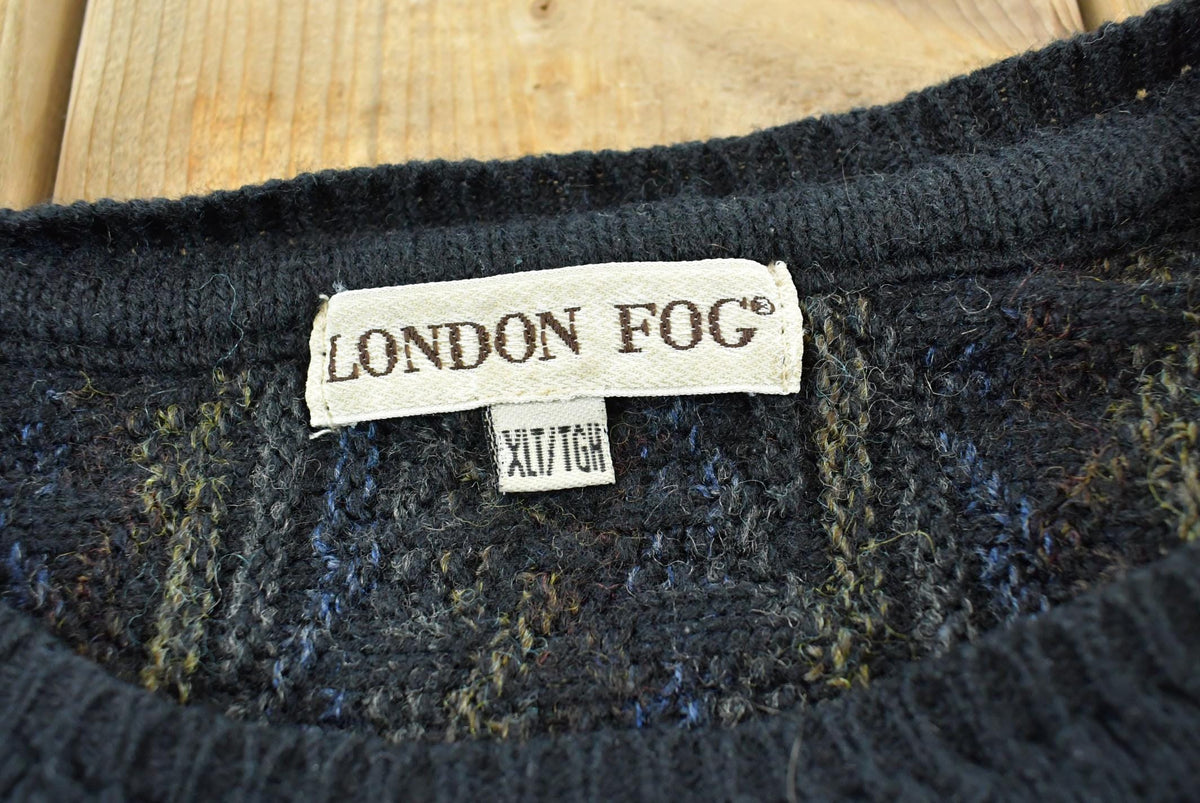 Vintage 1990s London Fog Striped Knit Crewneck Sweater Men's Large Tall Men's Large