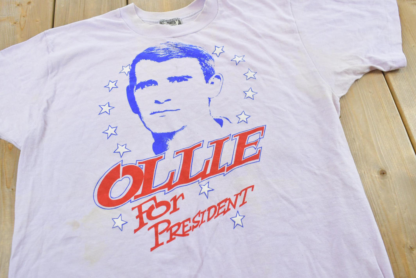 Vintage 1988 Ollie for President Oliver North Cartoon T-Shirt Mens Men's Medium
