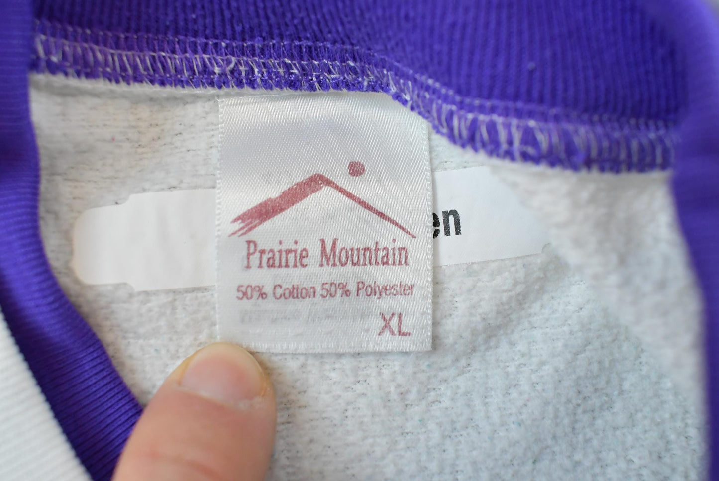 Vintage 1990s Prairie Mountain Mt Rushmore National Memorial Souvenir Print Crewneck Sweatshirt Men's L