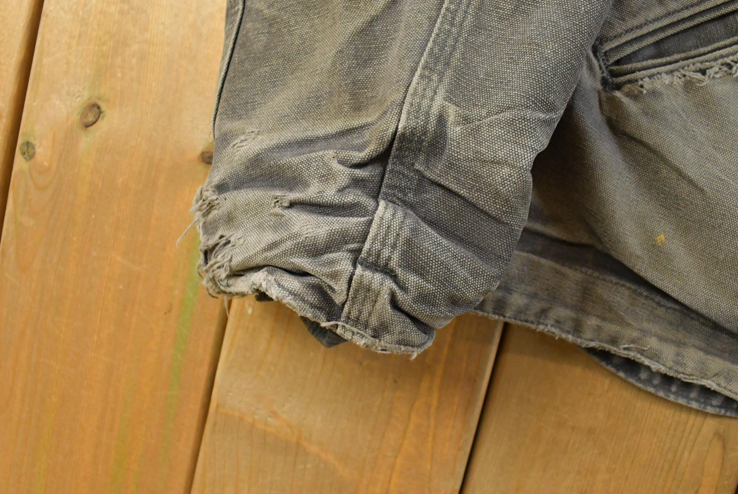 Vintage 1990s Thrashed Carhartt Distressed Canvas Hooded Jacket Men's L Tall