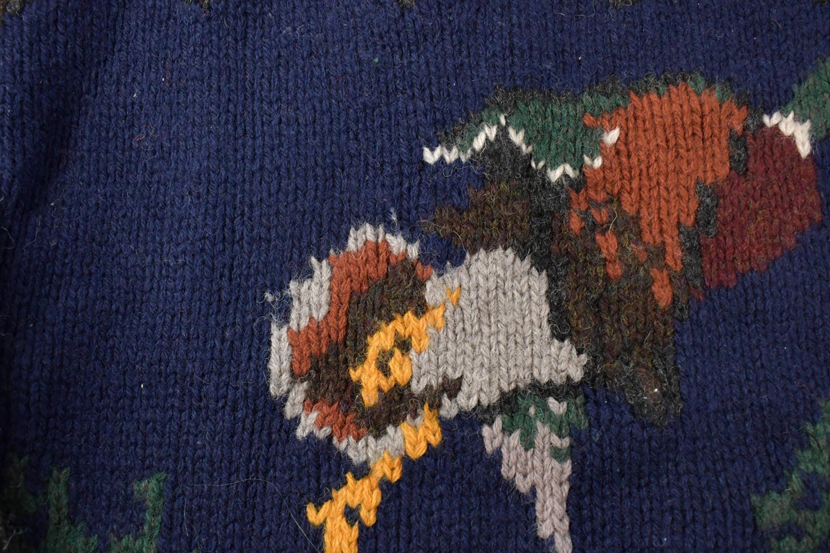Vintage 1990s Woolrich Mallard Duck Wool Knit Sweater Men's Large