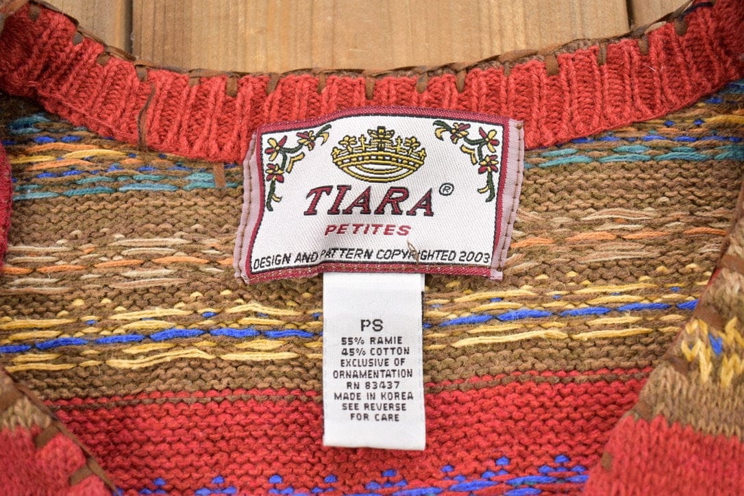 Vintage 1990s Tiara Petites Knitted Cardigan Sweater Women's S