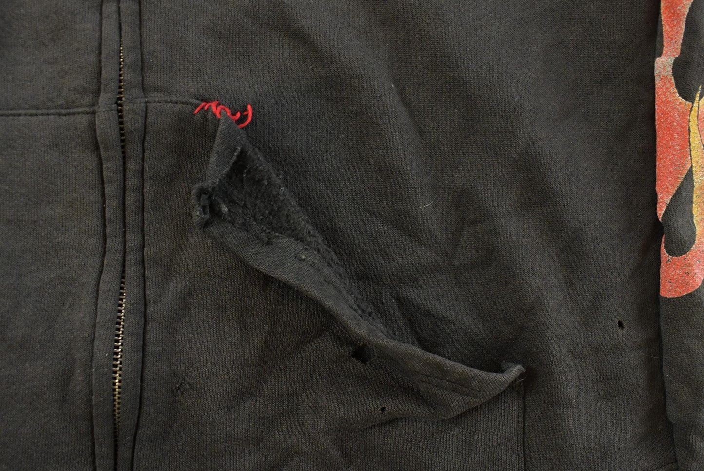 Vintage 1990s Distressed Harley Davidson Graphic Full Zip Hoodie Men's 3XL