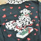 Vintage 1990s Dalmatians Valentines Hearts Turtleneck Sweatshirt Women's S