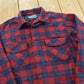 Vintage 1970s Pendleton Wool Flannel Board Shirt Men's M / Loop Collar True Vintage / 70s Robinson Dress Tartan / Made in USA