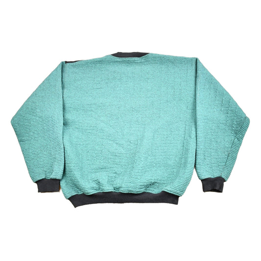 Vintage 1990s Koman Color Block Textured Sweatshirt Men's Large
