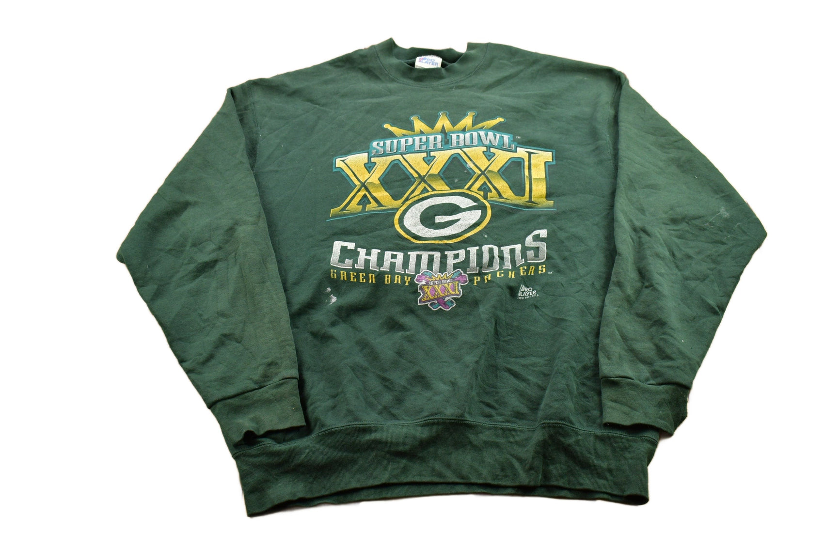Vintage 1997 Super Bowl XXXI Green Bay Packers NFL Crewneck Sweatshirt Men's XL
