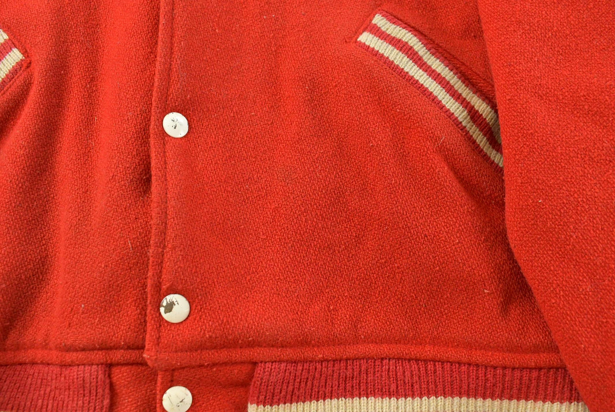 Vintage 1970s NH Chatnam Chenille Patch Collegiate Wool Varsity Letterman Jacket Men's L