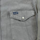 Vintage 1990s Wrangler Gray Canvas Button Up Snaps Western Shirt Men's L