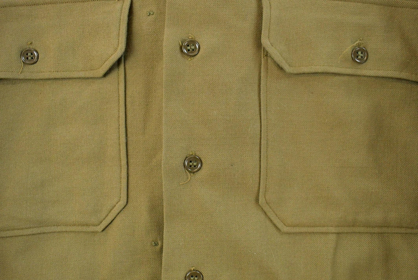 Vintage 1940s WW2 Military Air Force Wool Button Up Infantry Field Shirt Men's S