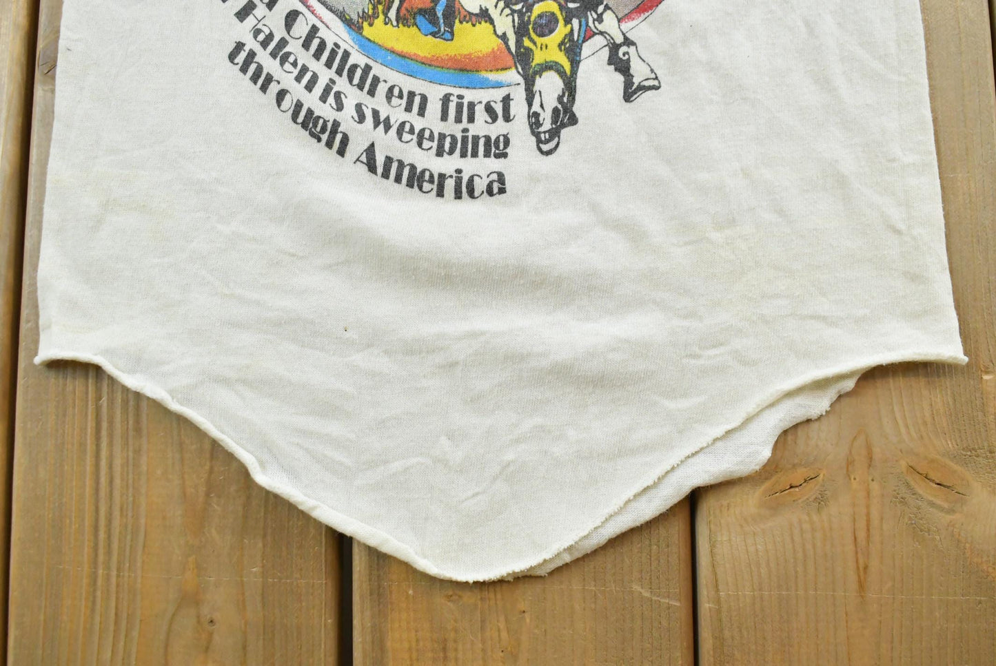 Vintage 1980 Van Halen Women and Children First Pyramids North American Tour Band Raglan T-Shirt Mens XS