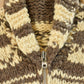 Vintage 1970s Cowichan Wool Full Zip Hand Knit Sweater Men's L