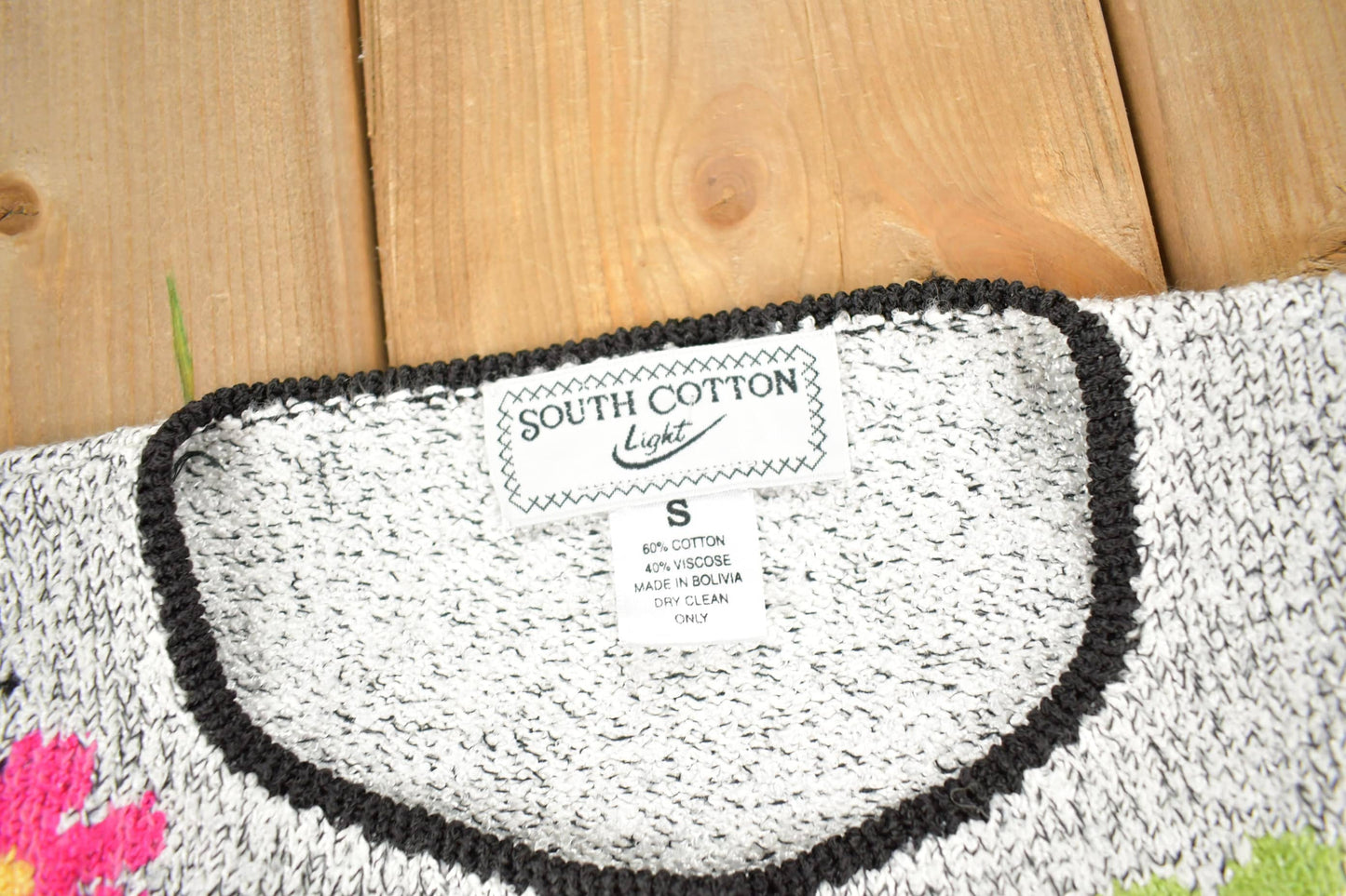 Vintage 1990s South Cotton All Over Floral Pattern Knitt Cardigan Sweater Women's S