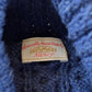 Vintage 1980s Hand Made Wool Cable Knit Shawl Collar Sweater Women's L