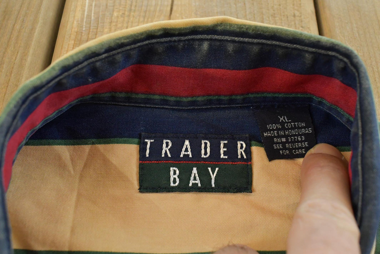 Vintage 1990s Trader Bay Striped Button Up Short Sleeve Shirt Mens XL