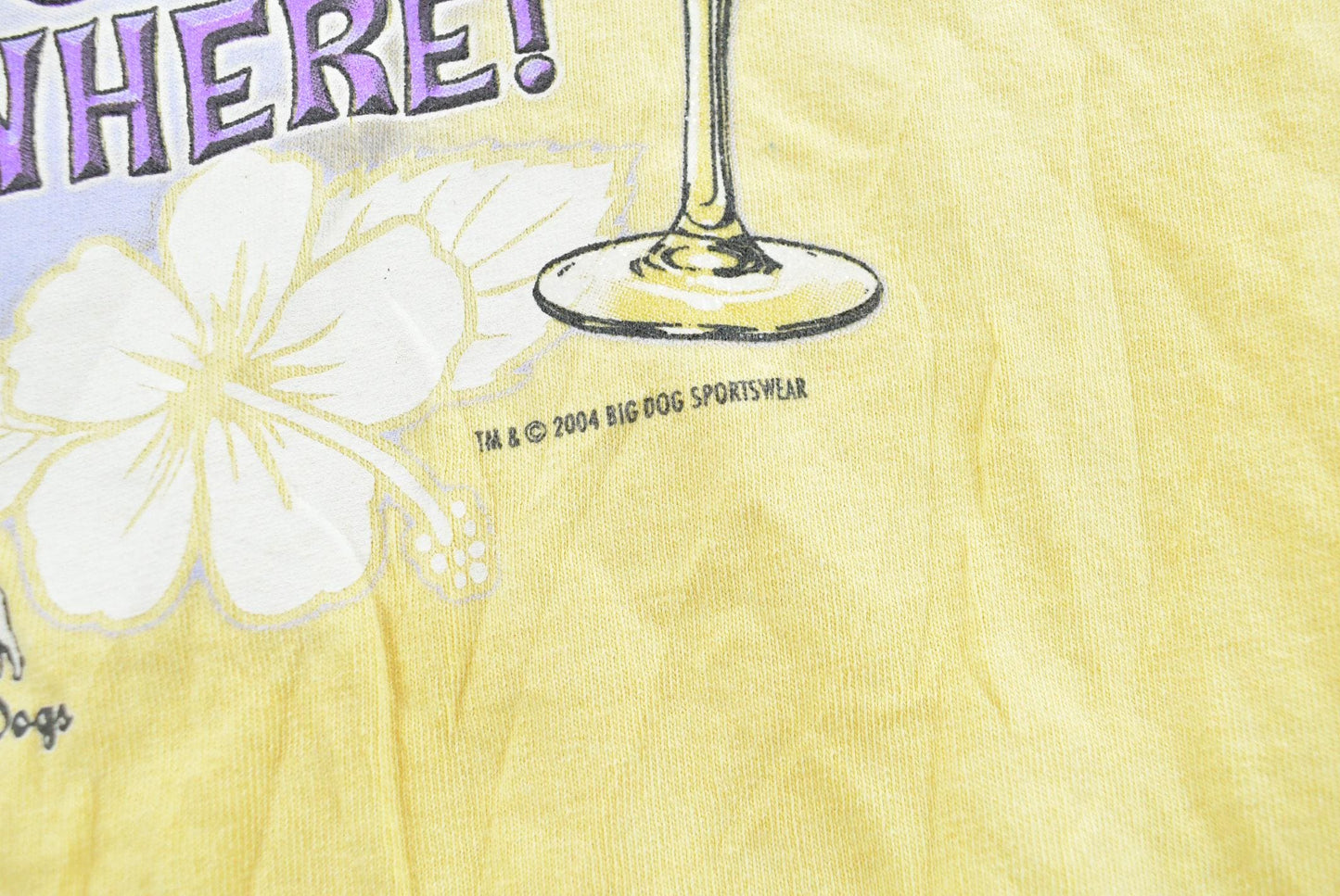 Vintage 2004 Big Dogs "Five O'Clock Somewhere" Funny Graphic T Shirt Men's M