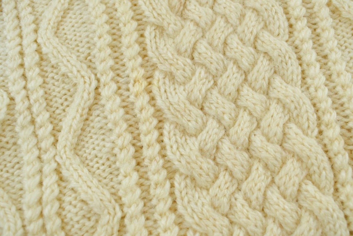 Vintage 1980s Wool 3D Cable Knit Sweater Men's M