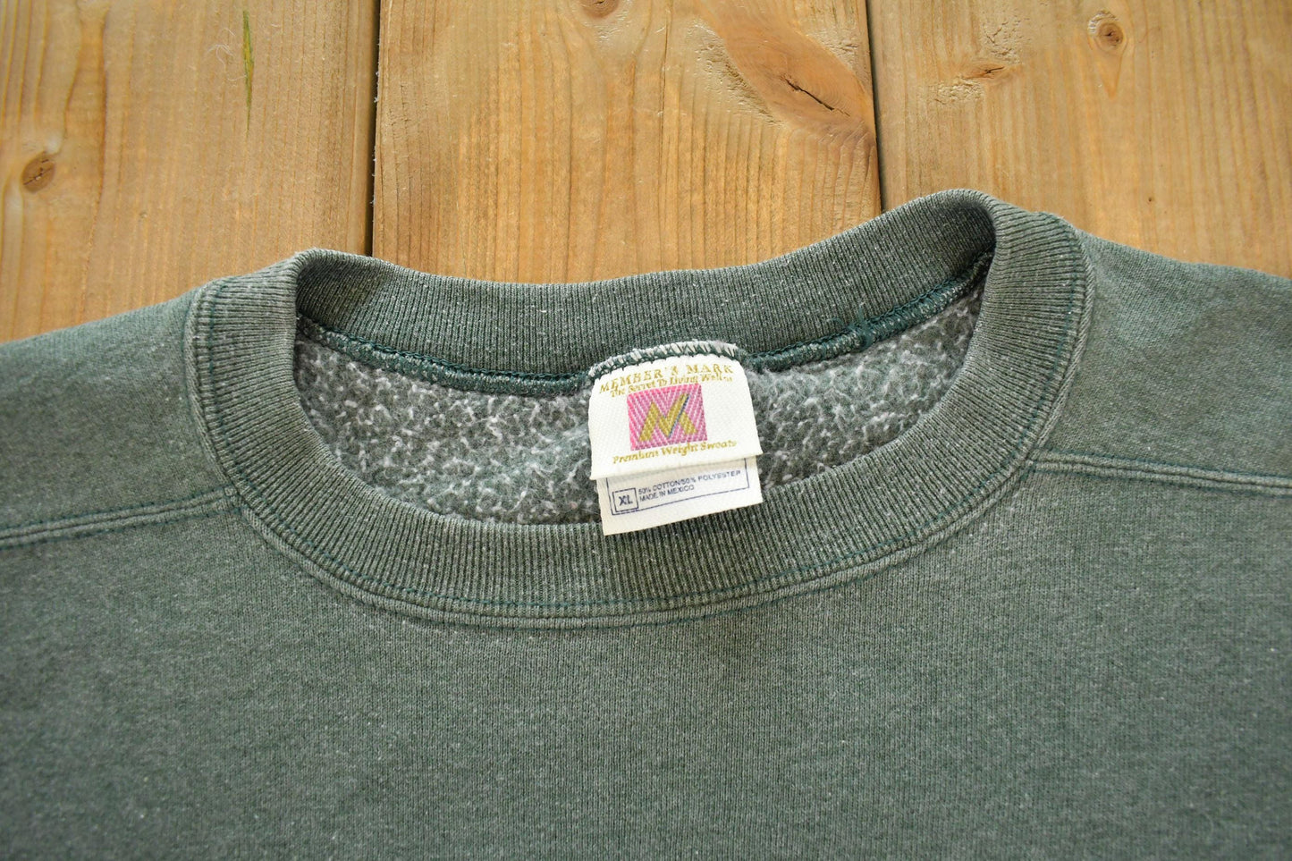 Vintage 1990s Members Mark Sun Faded Blank Green Crewneck Sweatshirt Men's XL