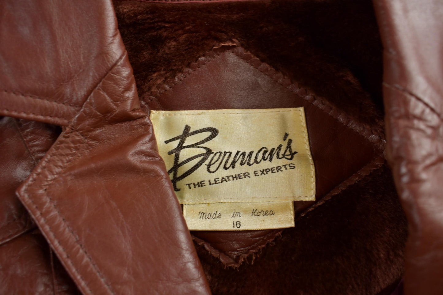 Vintage 1980s Berman's The Leather Experts Leather Jacket Men's Medium