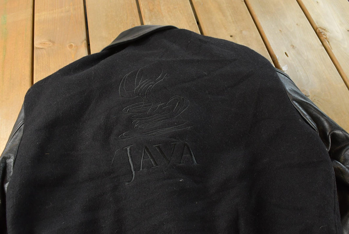 Vintage 1990s Sun Microsystems Java Embroidered Wool Varsity Jacket Size Men's Large