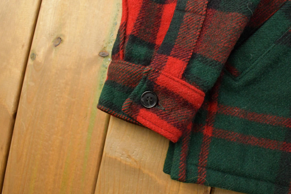Vintage 1980s Woolrich Pullover Wool Flannel Shirt Jacket Men's Large