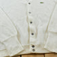 Vintage 1980s Izod Lacoste White Acrylic Knit Cardigan Sweater Men's L