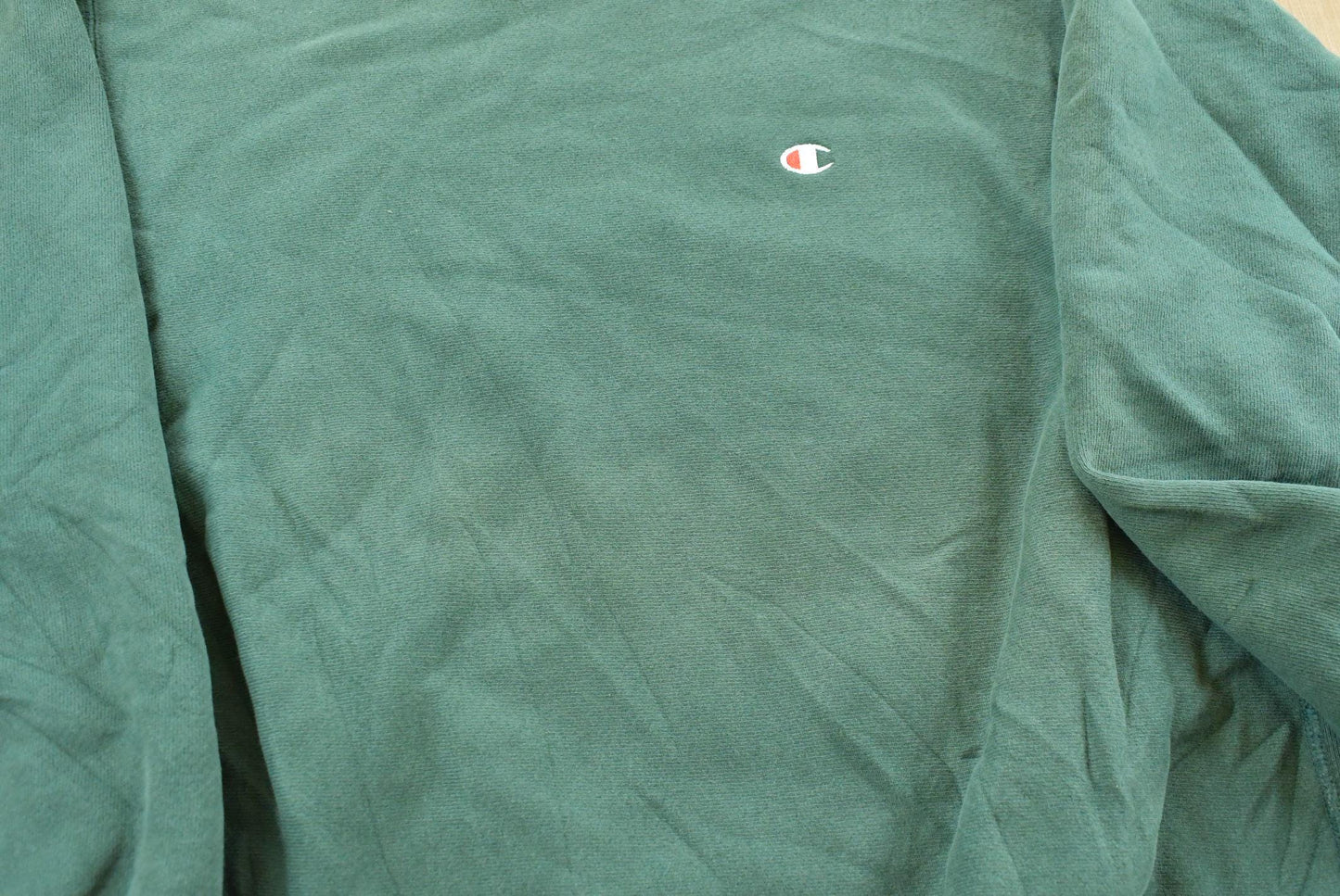 Vintage 1990s Champion Reverse Weave Blank Green Crewneck Sweatshirt Men's L / 90s Streetwear / Athleisure Sportswear