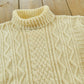 Vintage 1980s Wool 3D Cable Knit Sweater Men's M