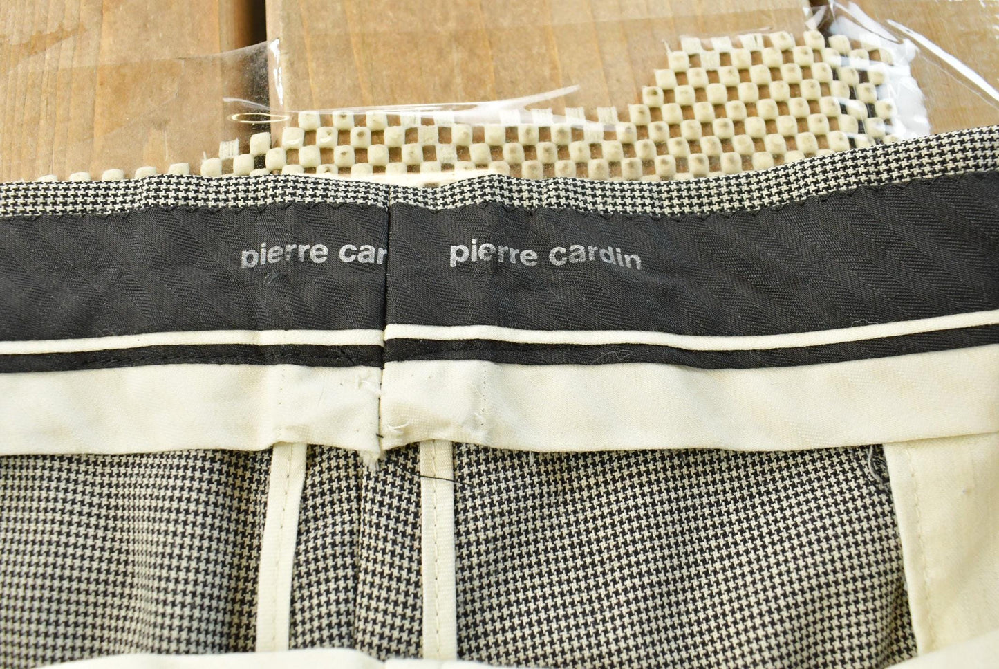 Vintage 1980s Pierre Cardin Houndstooth Pleated Wool Trousers Men's 39 x 28.5