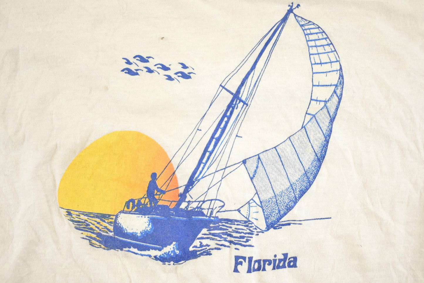 Vintage 1980's Florida Sailboats Souvenir Travel T-Shirt Mens S