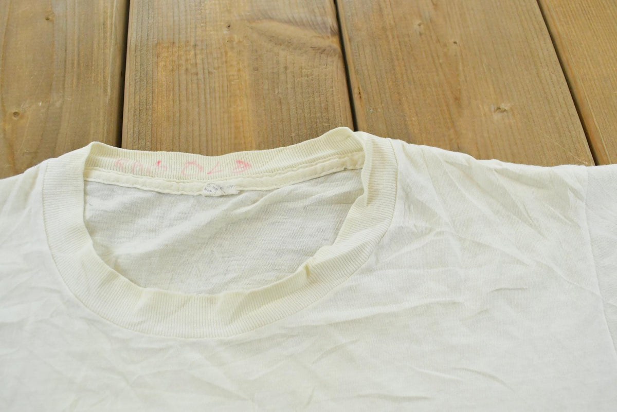 Vintage 1980s Blank White Pocket T-Shirt Men's M