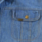 Vintage 1970s Lee Western Style Pearl Snap Button Up Denim Shirt Men's Large