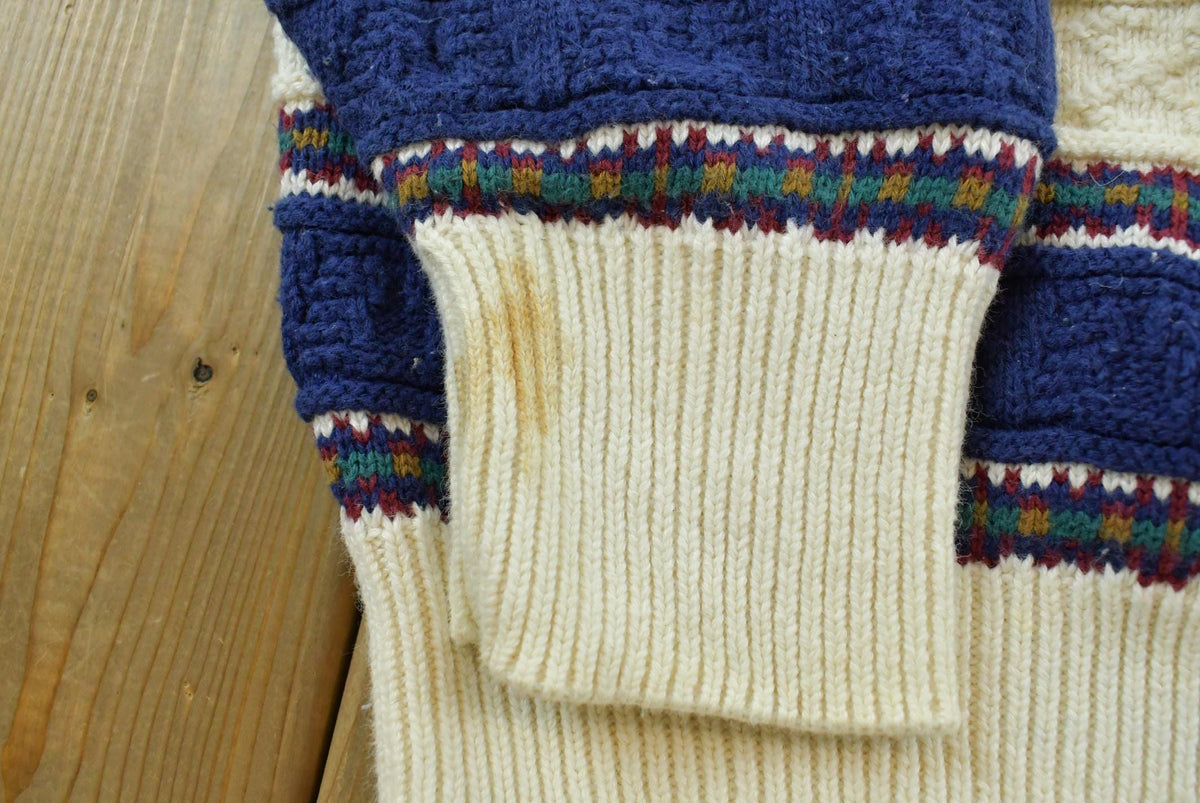 Vintage 1990s 417 Van Heusen Striped Cotton Knit Crewneck Sweater Men's M