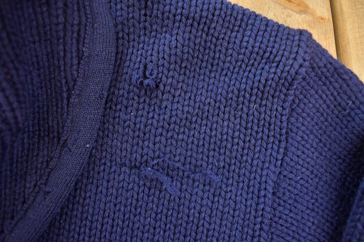 Vintage 1970s Thrashed L.L. Bean Knitted Cardigan Sweater Men's M