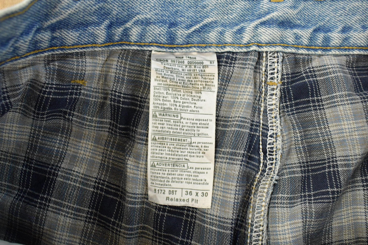 Vintage 2000s Carhartt Flannel Lined Denim Work Jeans Men's 34 x 29