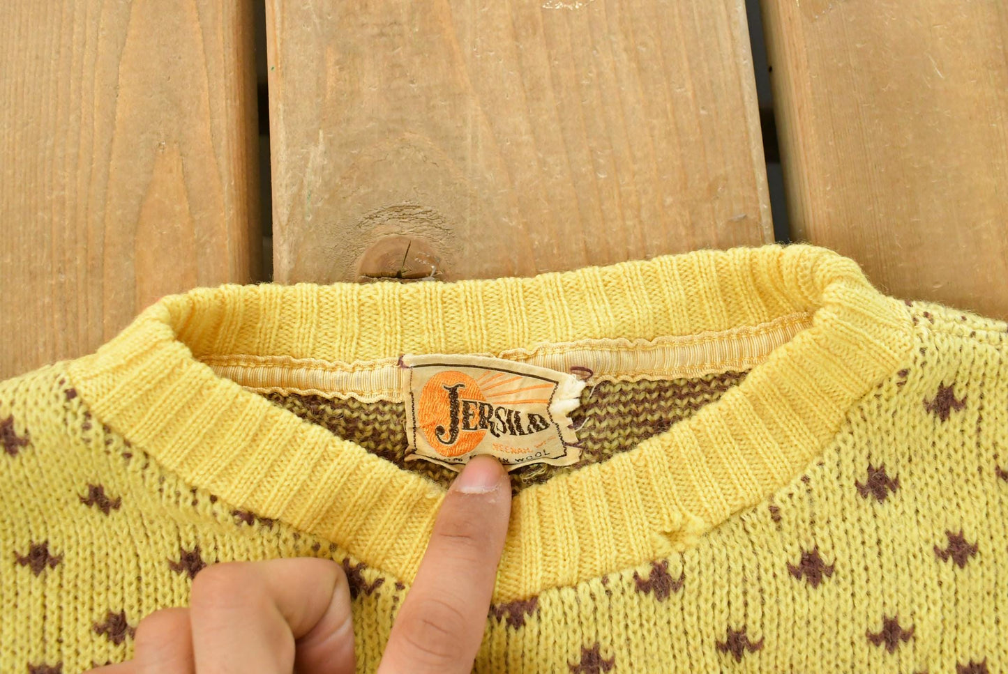 Vintage 1950s Jersild Wool Nordic Ski Jacquard Knit Sweater Men's S