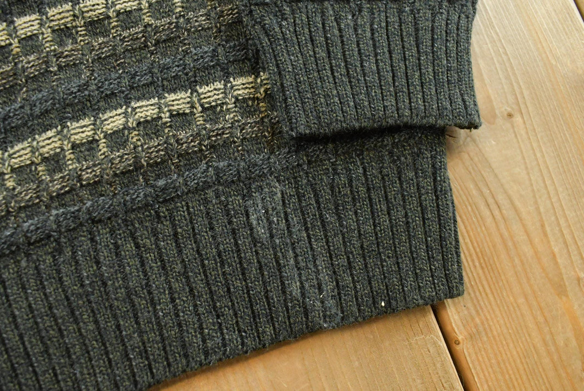 Vintage 1990s Munsingwear Acrylic Knit Henley Crewneck Sweater Mens XL