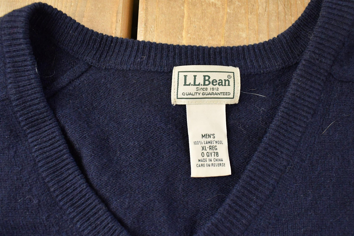 Vintage 2000s L.L. Bean Wool V Neck Knit Sweater Men's XL