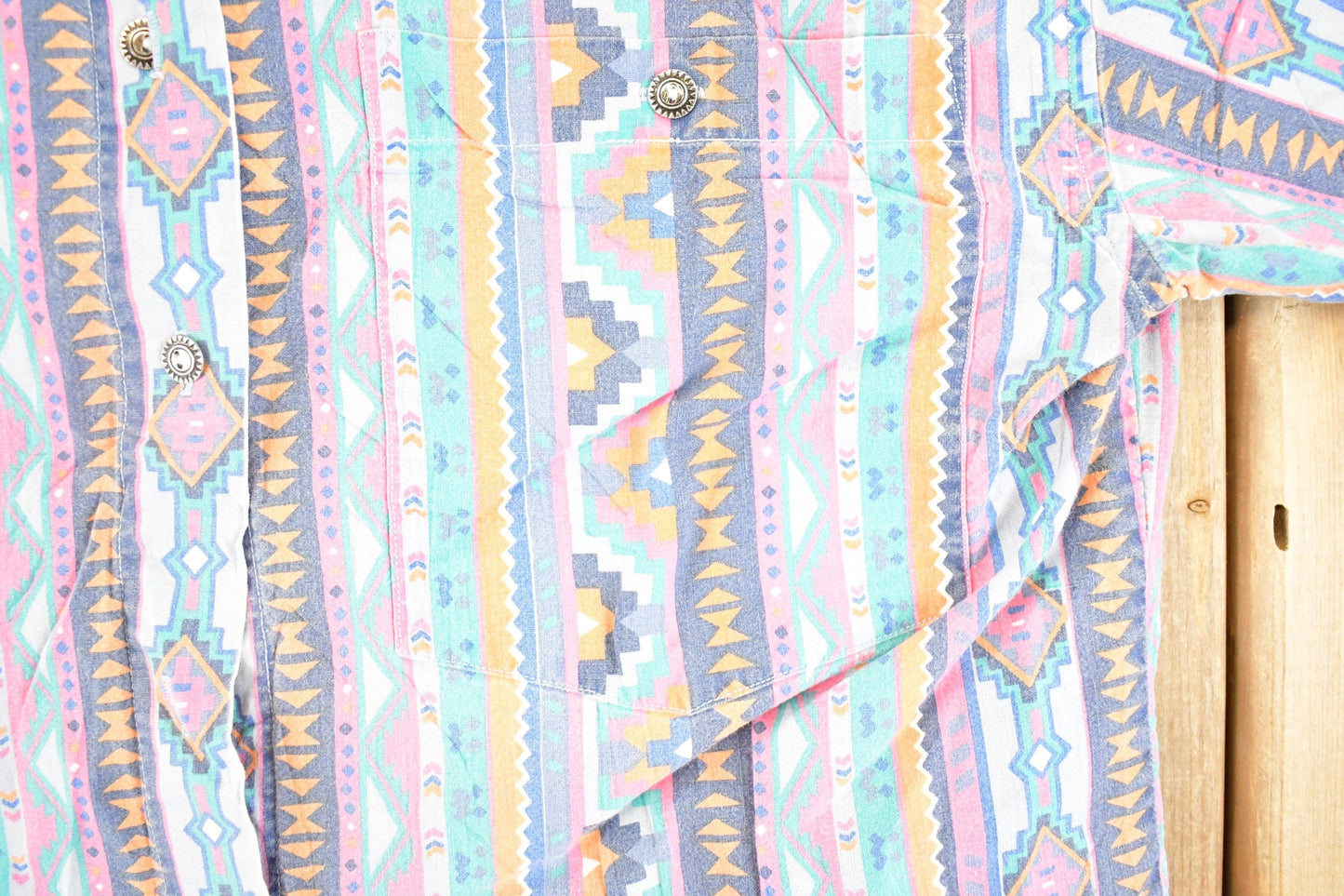 Vintage 1990s Peddler Sport Abstract Button Up Shirt Men's S
