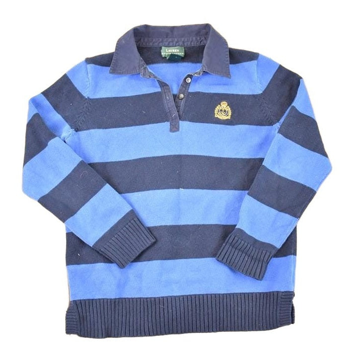 Vintage 1990s Ralph Lauren Quarter Button Knit Crewneck Sweater Men's S