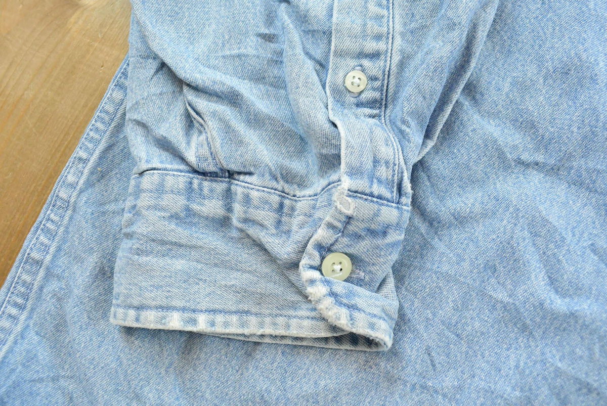 Vintage 1990s North Crest Denim Button Up Shirt Men's 3XL