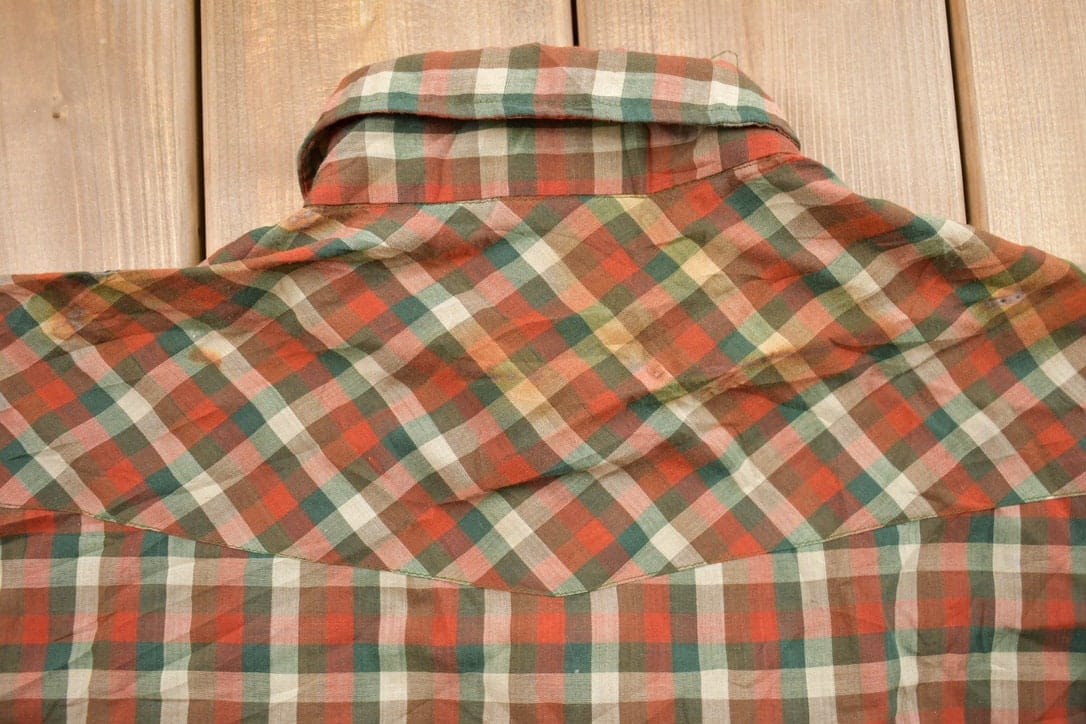 Vintage 1990s New Frontiers Big Yank Plaid Button Up Shirt Men's Medium