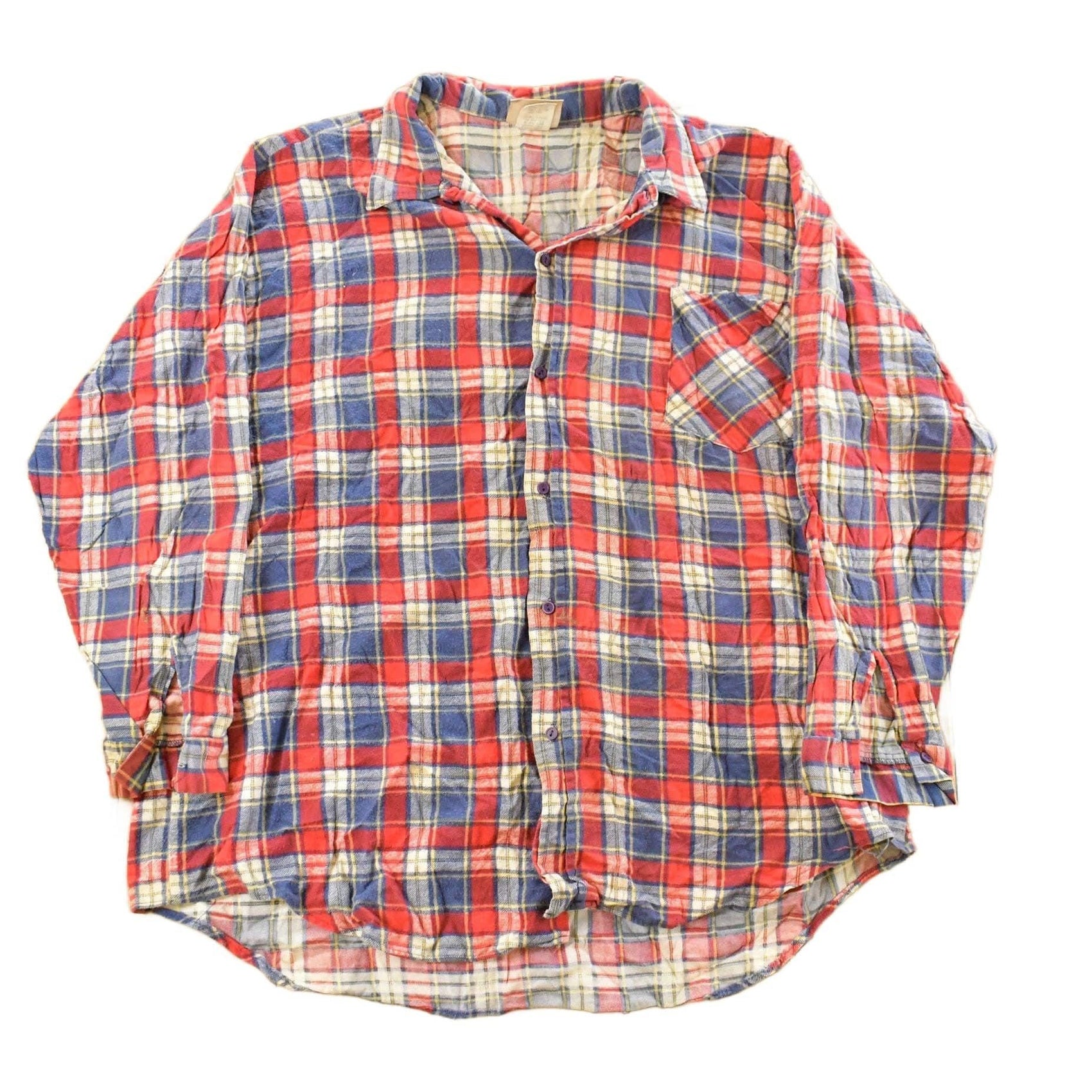 Vintage 1990s American Edition Plaid Flannel Button Up Shirt Men's 2XL
