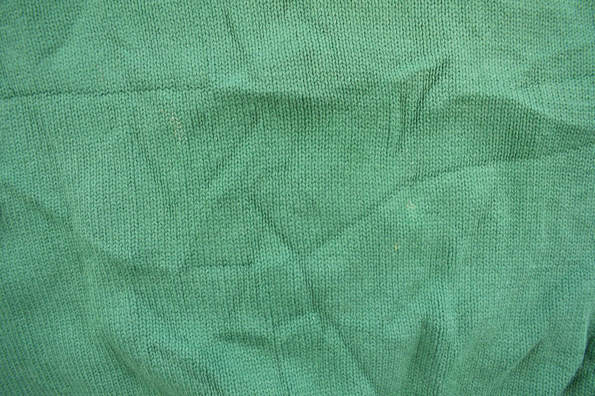 Vintage 1990s Gap Blank Green Knit V-Neck Sweater Men's XL