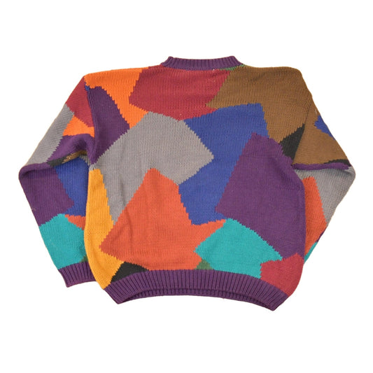 Vintage 1990s Perry Ellis Abstract Knit Crewneck Sweater Men's M