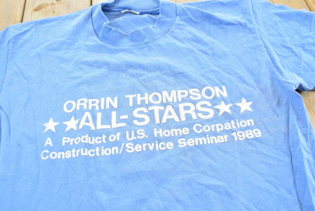 Vintage 1989 Orrin Thompson Homes All Stars Construction Promotional Souvenir T-Shirt Men's L