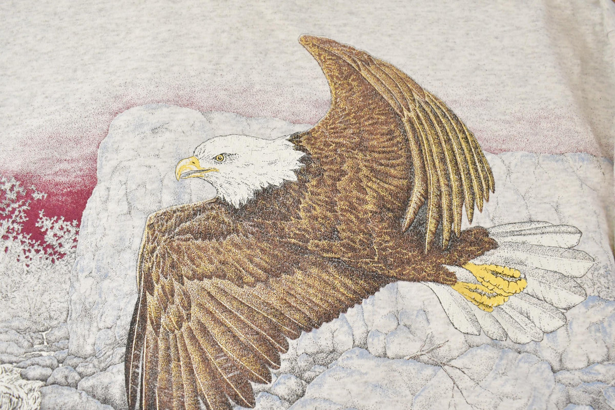 Vintage 1990s Artisans Eagle All Over Print Double Collar Sweatshirt Men's 2XL