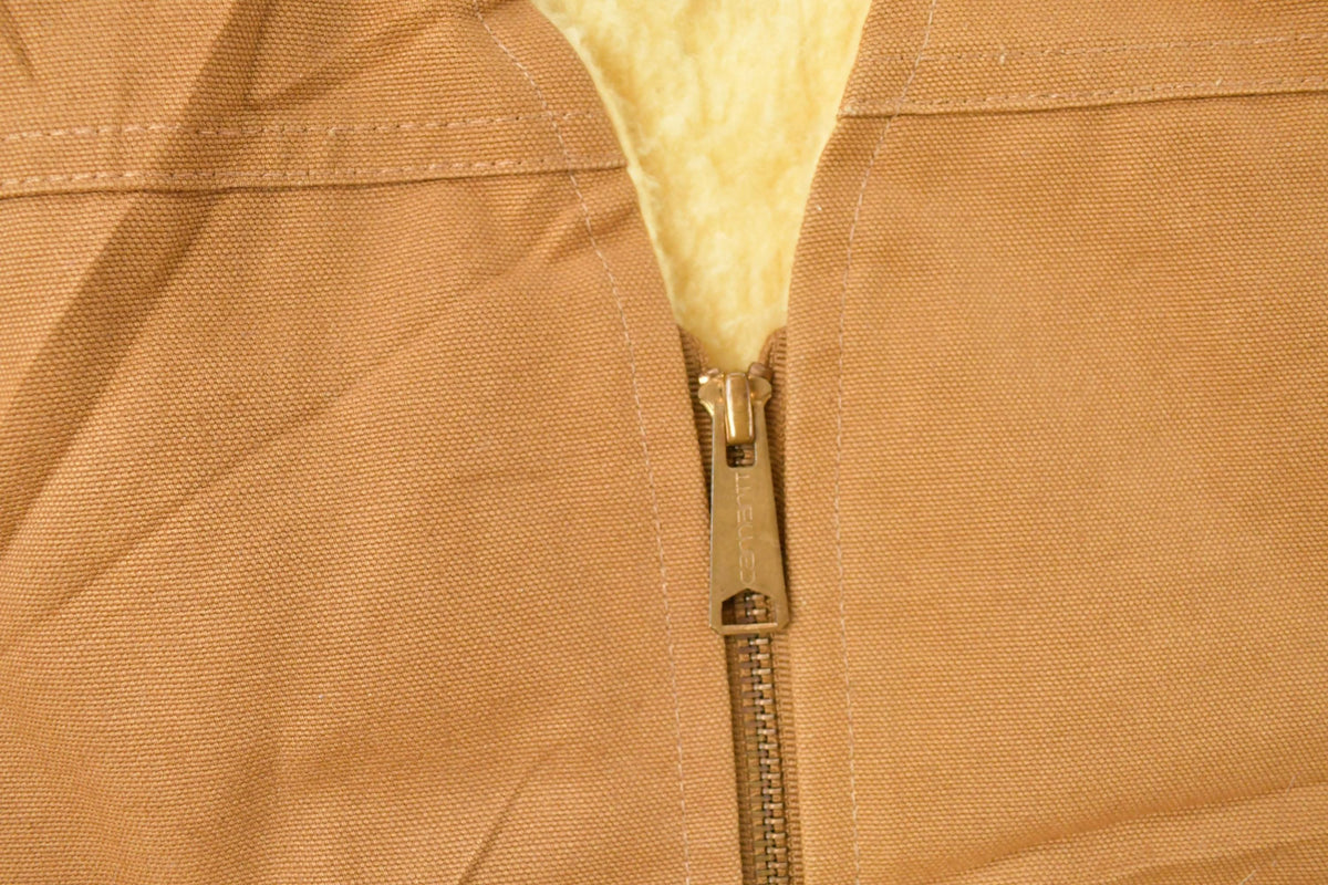 Vintage 1980s Carhartt Sherpa Lined Vest Jacket Mens Large
