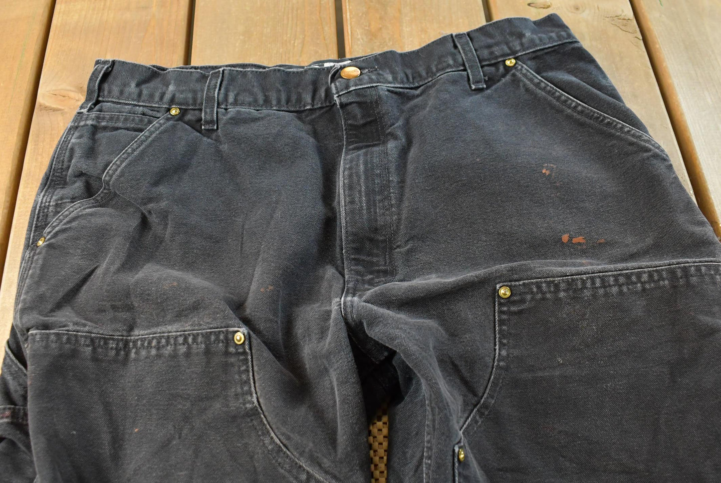 Vintage 2000s Carhartt Double Knee Denim Black Jeans Men's 34 x 30