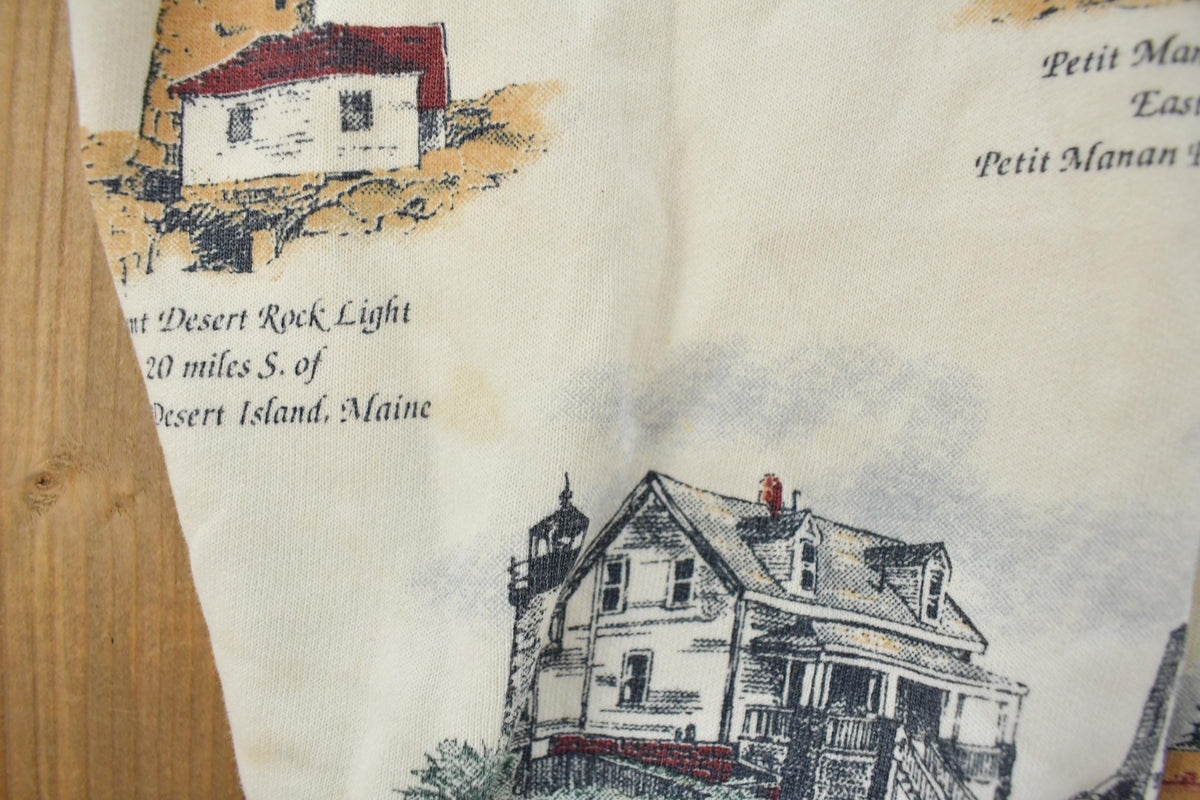 Vintage 1990s Art Unlimited Lighthouse All Over Print Cardigan Sweater Men's L